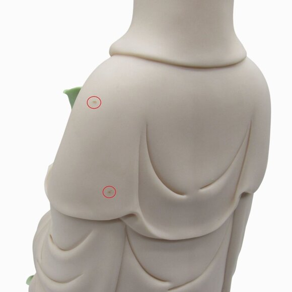 BUDDHA Sitting on a LOTUS Base Hand-Painted Ceramic 18" Tall - Picture 7 of 8